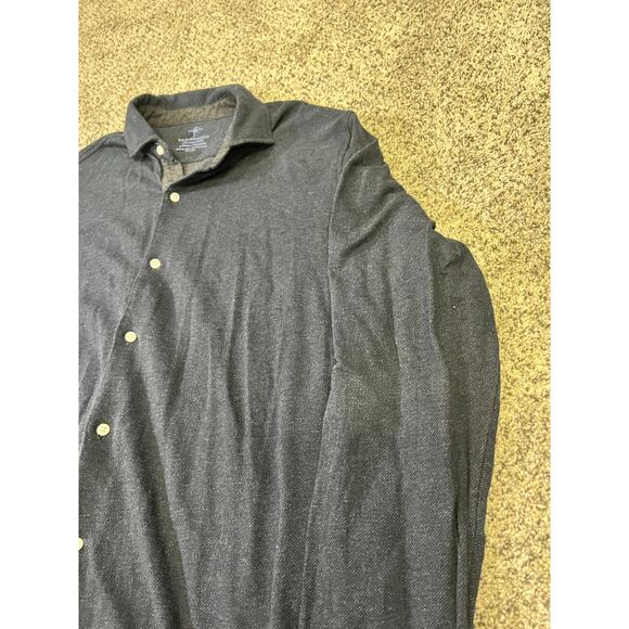 Tailor Byrd Collection Long Sleeve Brushed Cotton Button-Up Size XL Navy - Picture 4 of 9